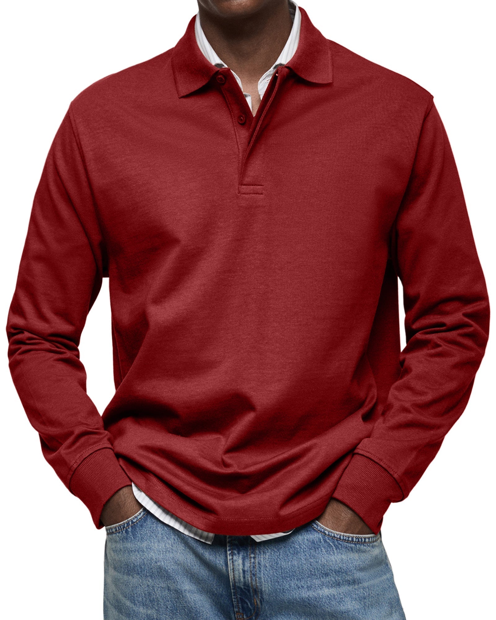 Vantini™ | Camicia polo casual a maniche lunghe