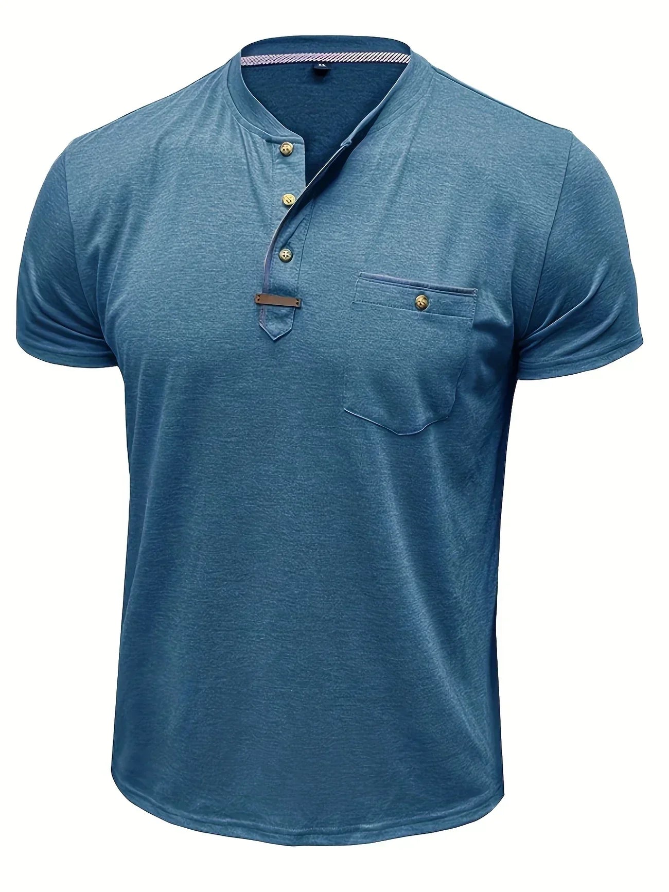Vantini™ | T-shirt elegante con colletto rotondo e tasca