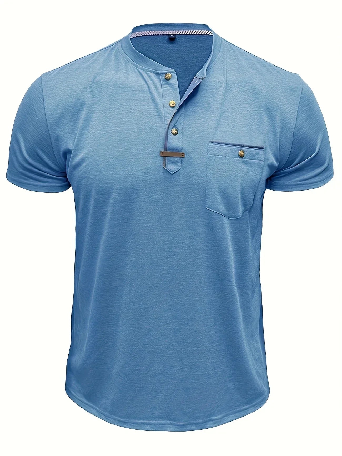 Vantini™ | T-shirt elegante con colletto rotondo e tasca