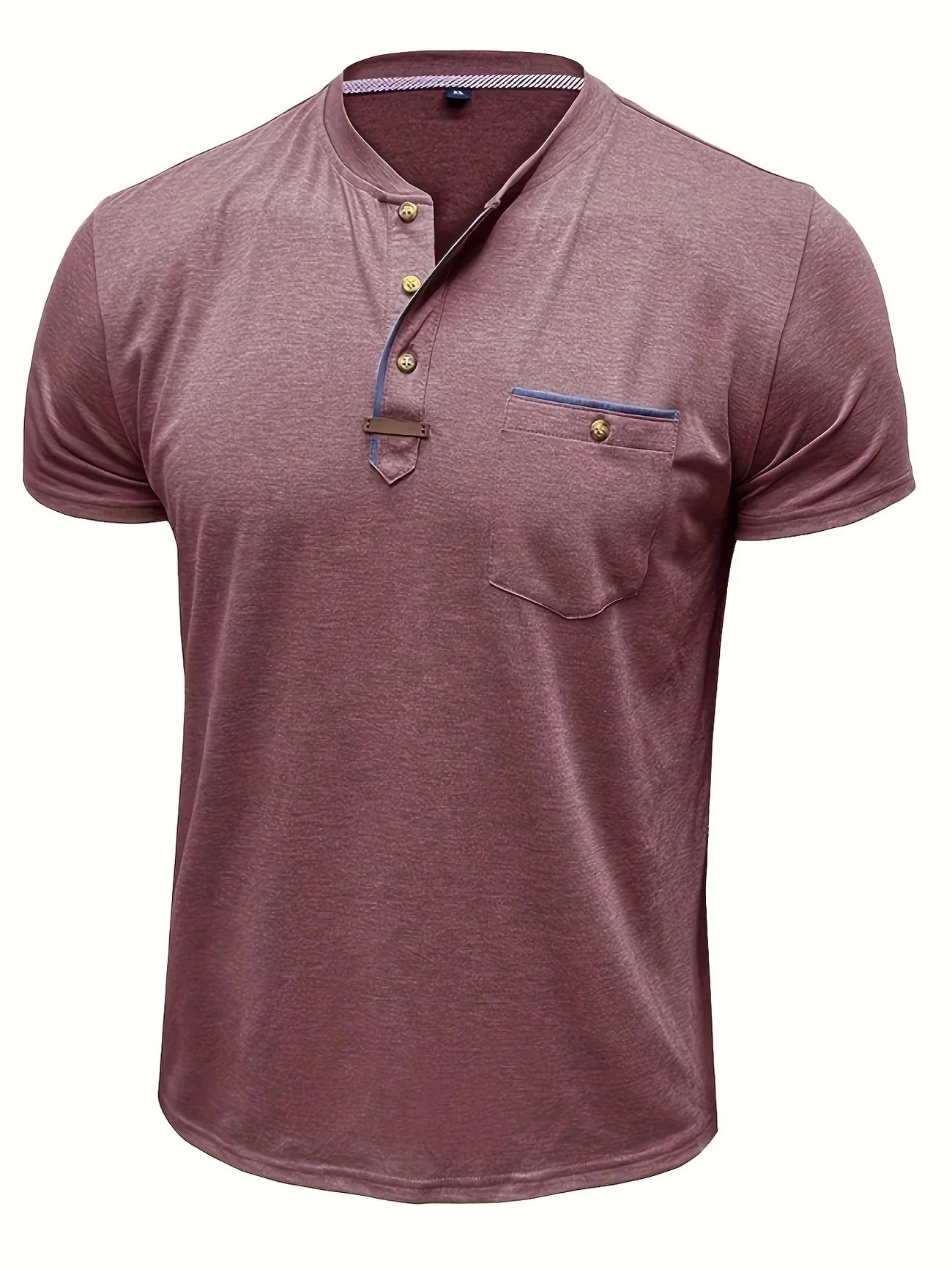 Vantini™ | T-shirt elegante con colletto rotondo e tasca