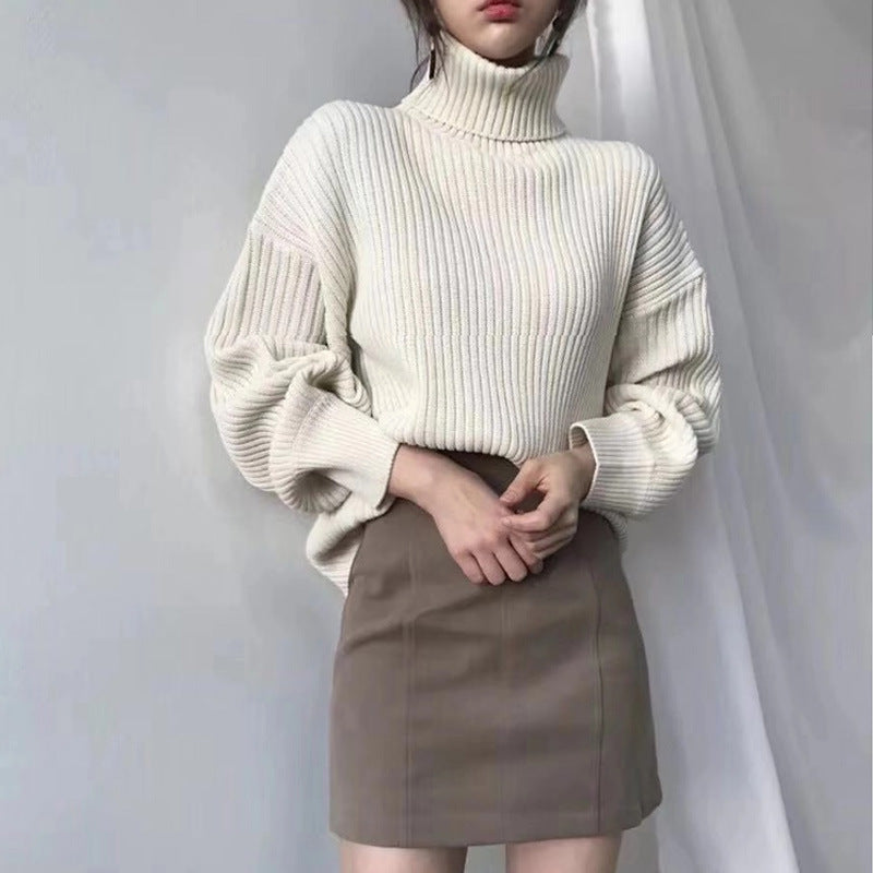 Vantini™ | Pullover di lusso con colletto alto e maniche a palloncino