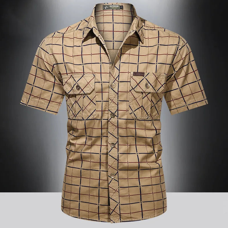 Vantini™ | Camicia elegante a maniche corte a quadri