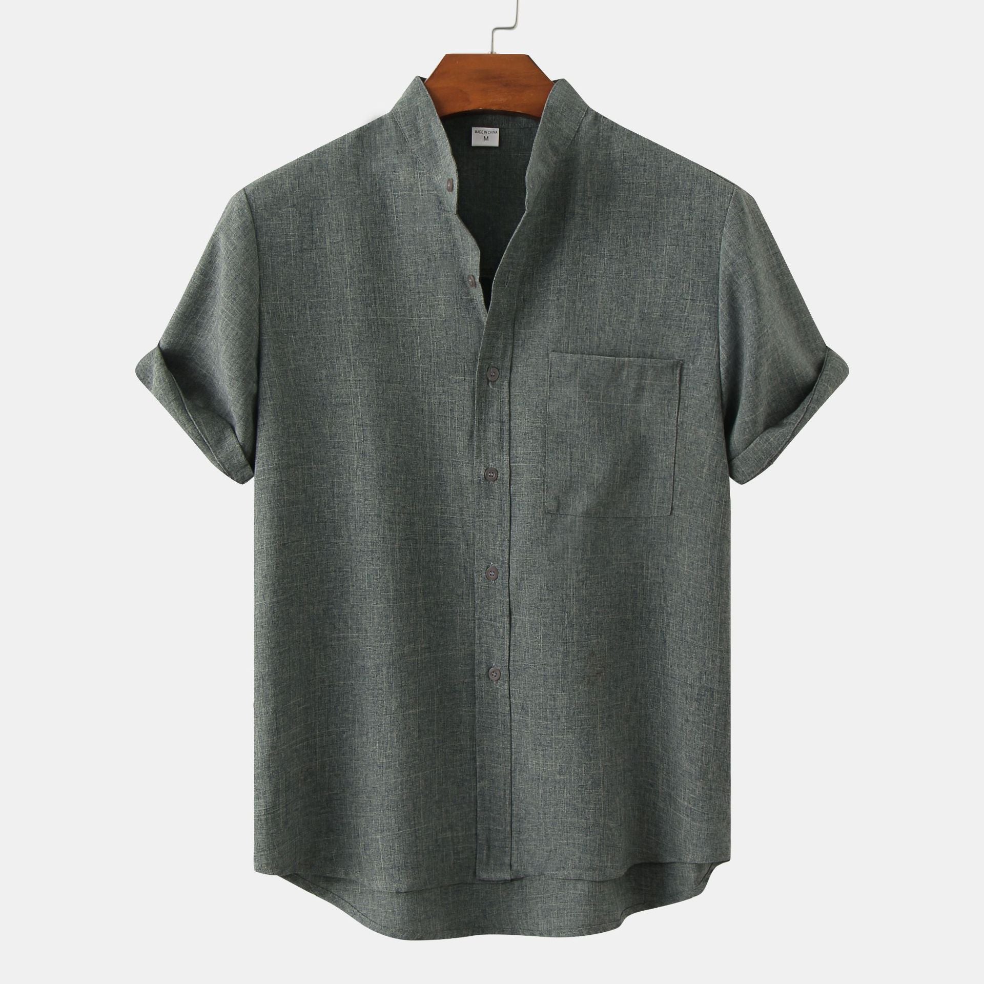 Vantini™ | Camicia in cotone unita con bottoni.