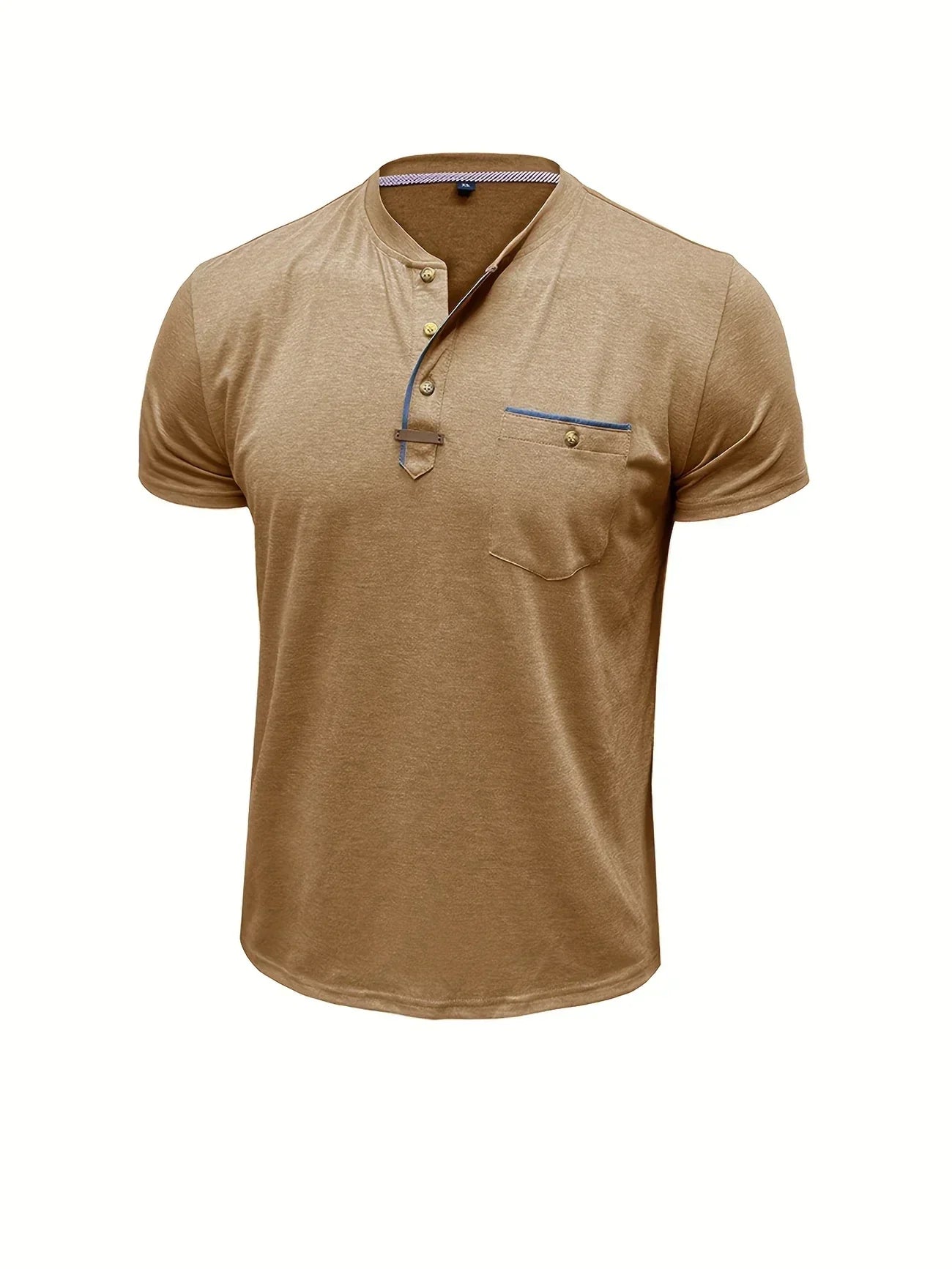 Vantini™ | T-shirt elegante con colletto rotondo e tasca