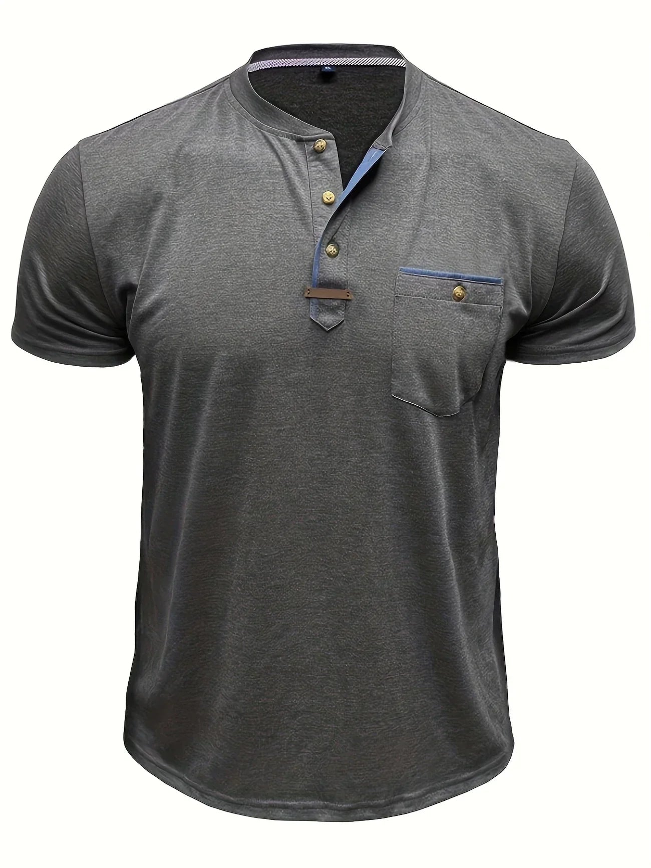 Vantini™ | T-shirt elegante con colletto rotondo e tasca