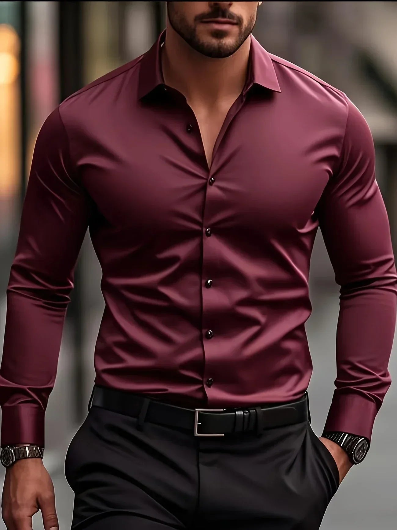 Vantini™ | Elegante camicia a maniche lunghe con bottoni