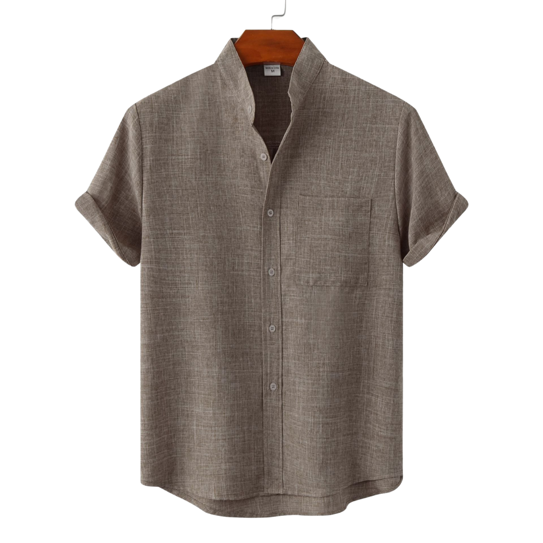 Vantini™ | Camicia in cotone unita con bottoni.