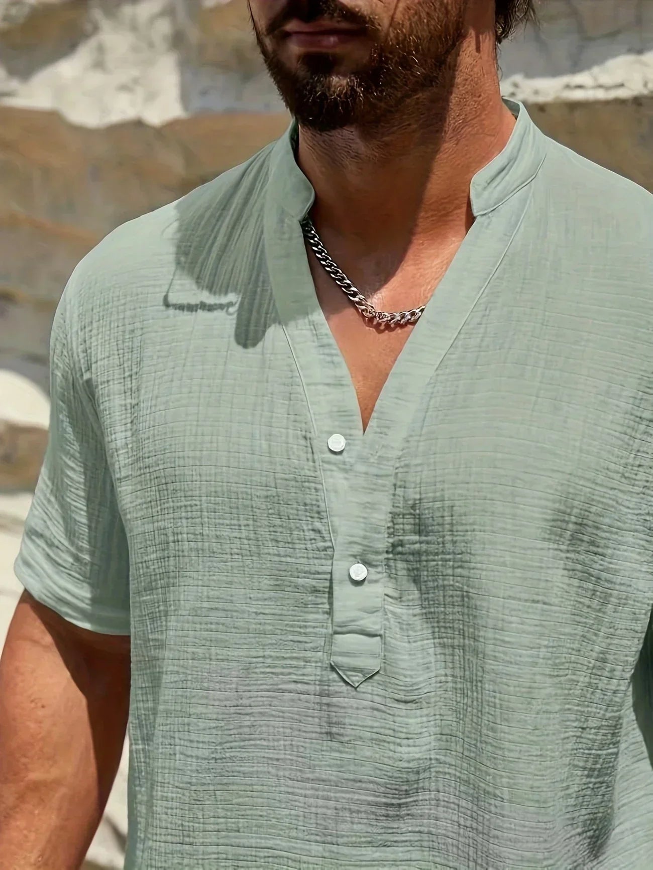 Vantini™ | Camicia estiva elegante con collo alto