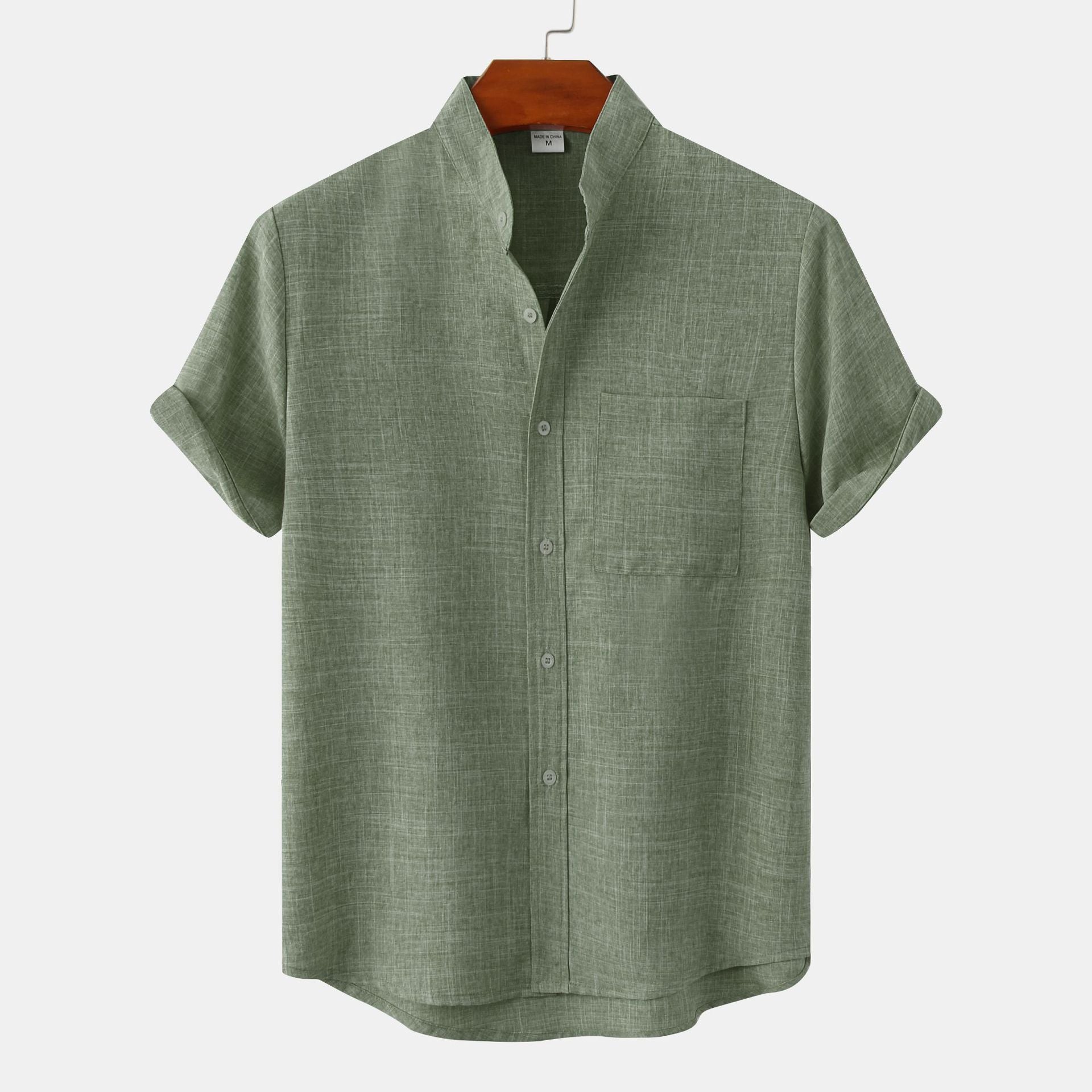 Vantini™ | Camicia in cotone unita con bottoni.