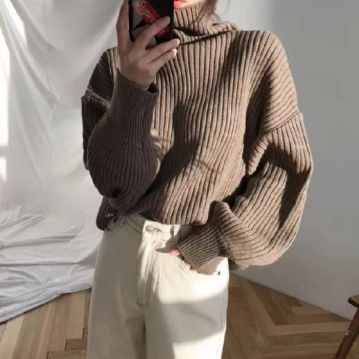 Vantini™ | Pullover di lusso con colletto alto e maniche a palloncino
