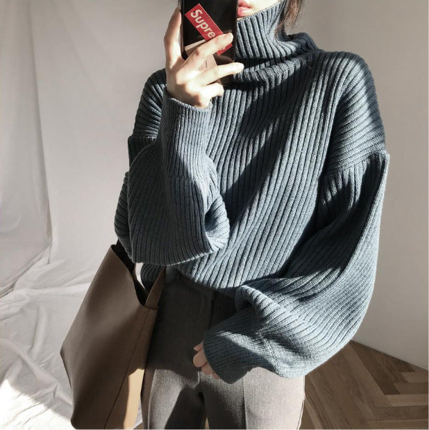 Vantini™ | Pullover di lusso con colletto alto e maniche a palloncino