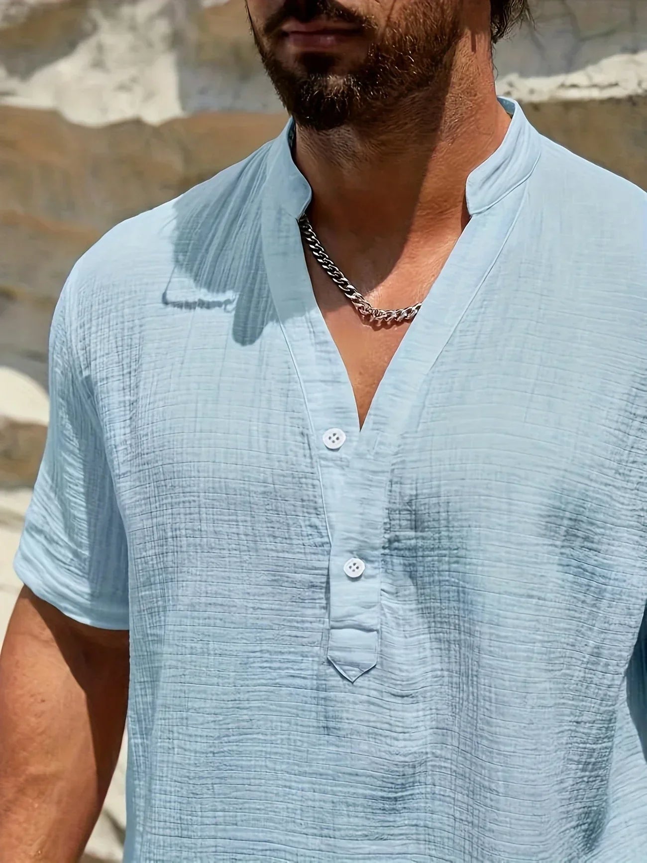 Vantini™ | Camicia estiva elegante con collo alto