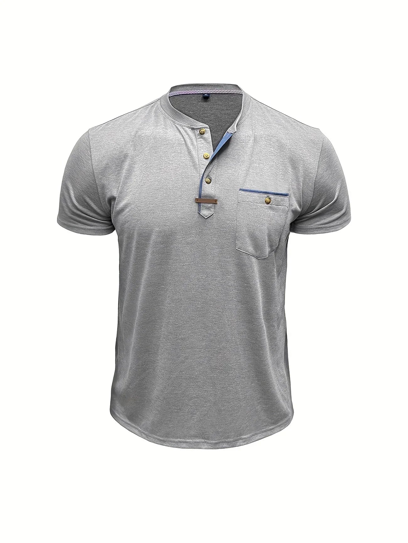 Vantini™ | T-shirt elegante con colletto rotondo e tasca