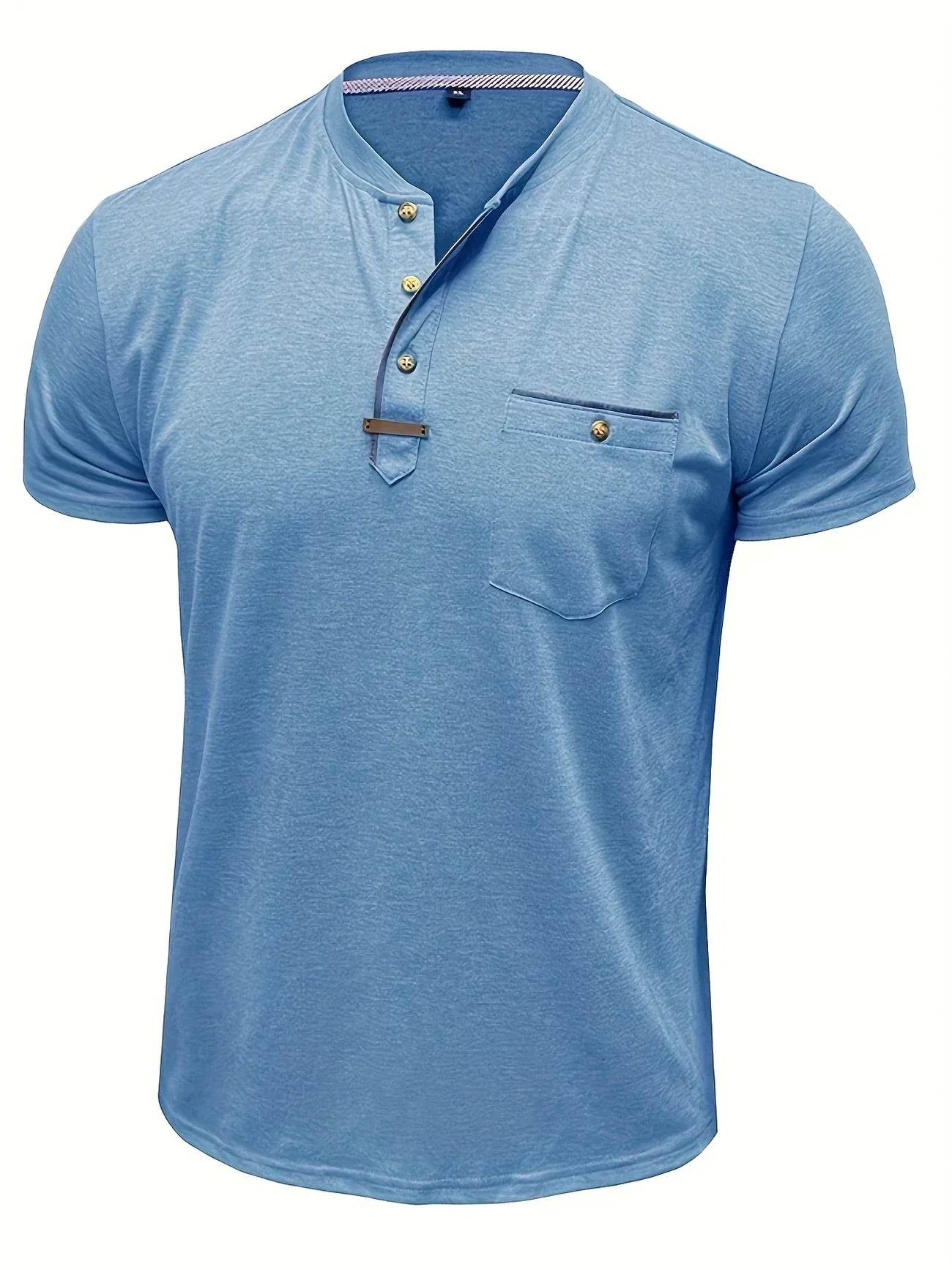 Vantini™ | T-shirt elegante con colletto rotondo e tasca