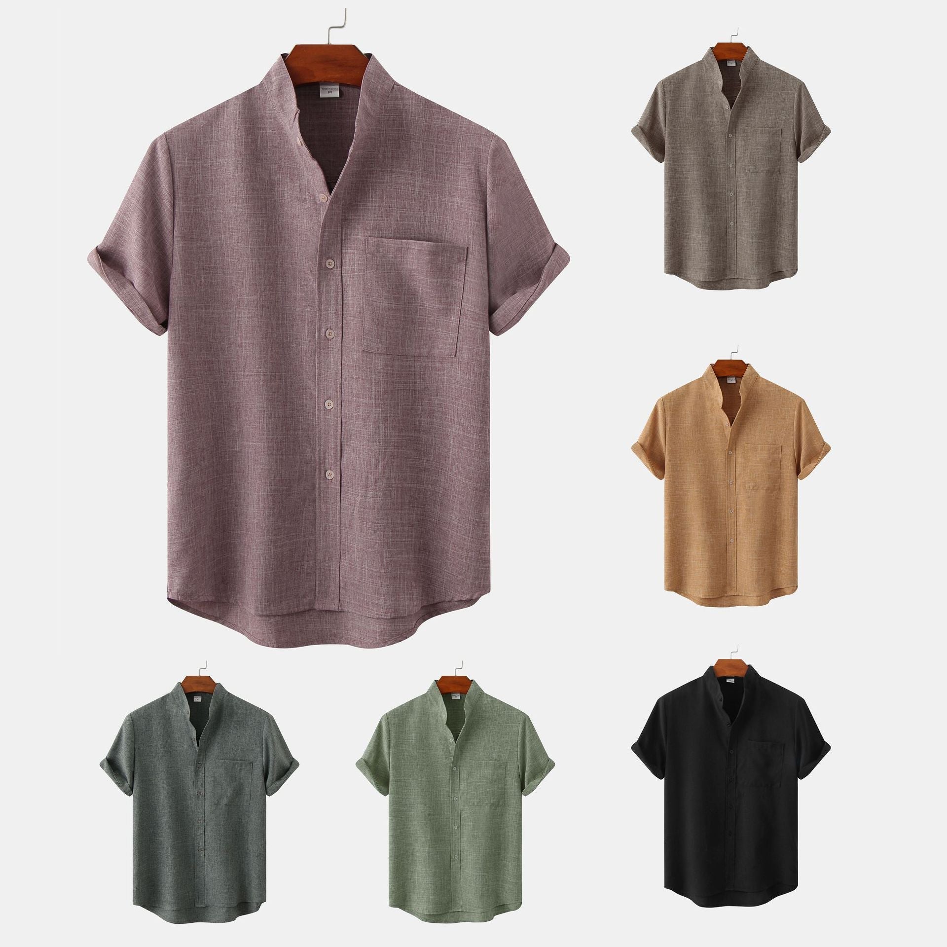 Vantini™ | Camicia in cotone unita con bottoni.
