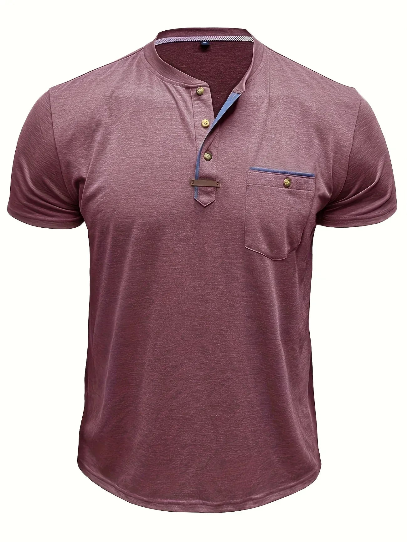 Vantini™ | T-shirt elegante con colletto rotondo e tasca