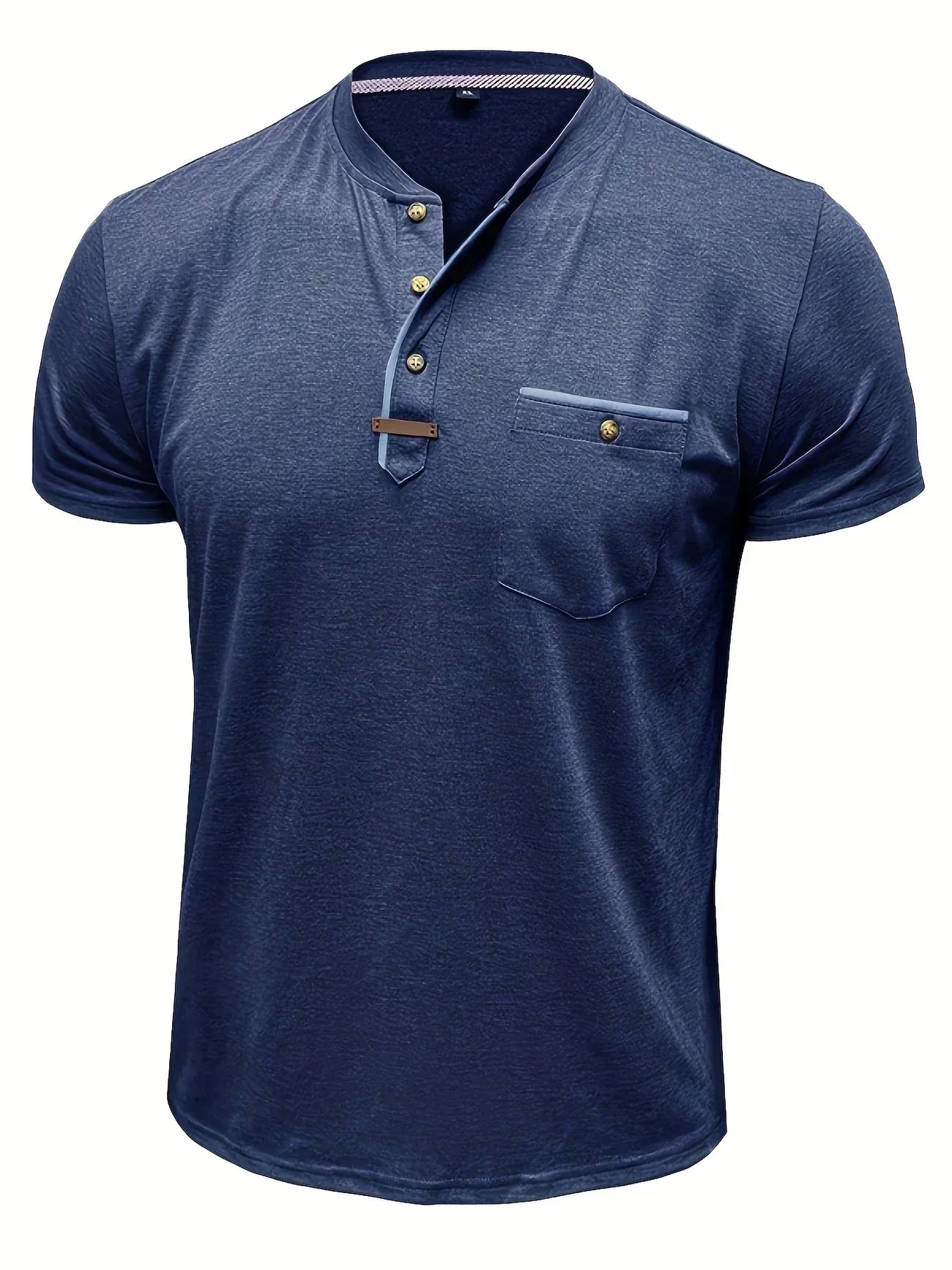 Vantini™ | T-shirt elegante con colletto rotondo e tasca