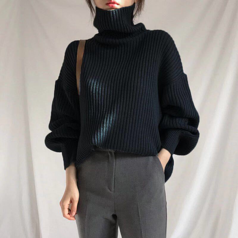 Vantini™ | Pullover di lusso con colletto alto e maniche a palloncino