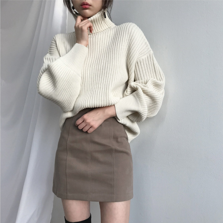 Vantini™ | Pullover di lusso con colletto alto e maniche a palloncino