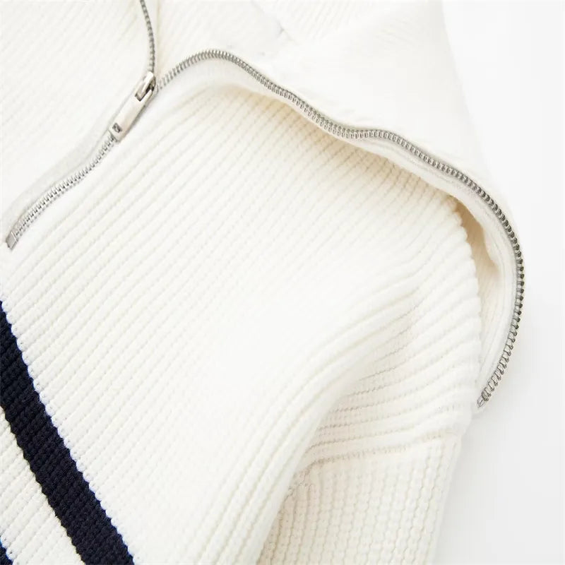 Vantini™ | Maglione a righe con zip