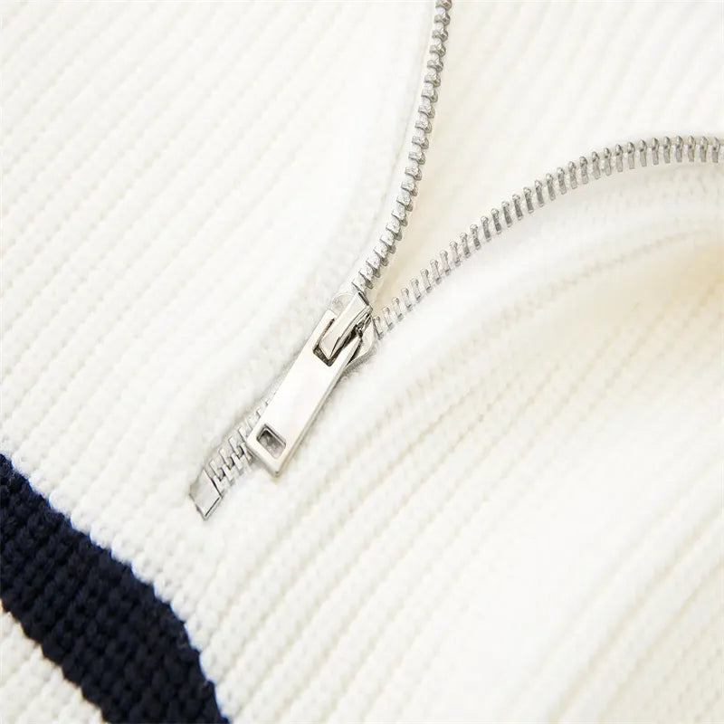 Vantini™ | Maglione a righe con zip