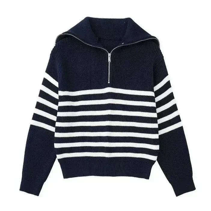 Vantini™ | Maglione a righe con zip
