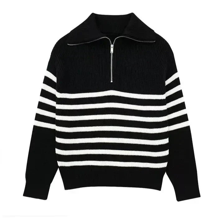 Vantini™ | Maglione a righe con zip
