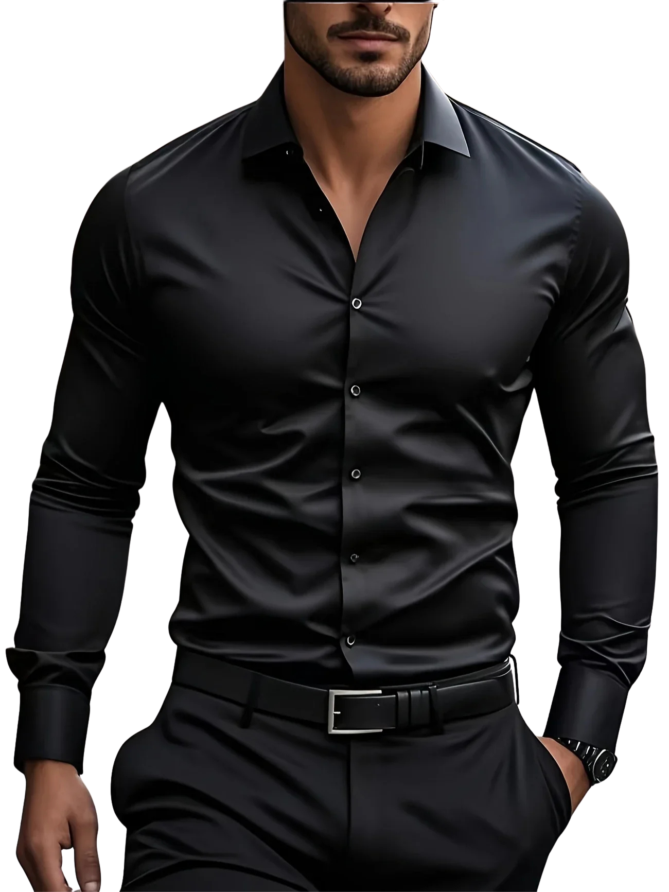 Vantini™ | Elegante camicia a maniche lunghe con bottoni