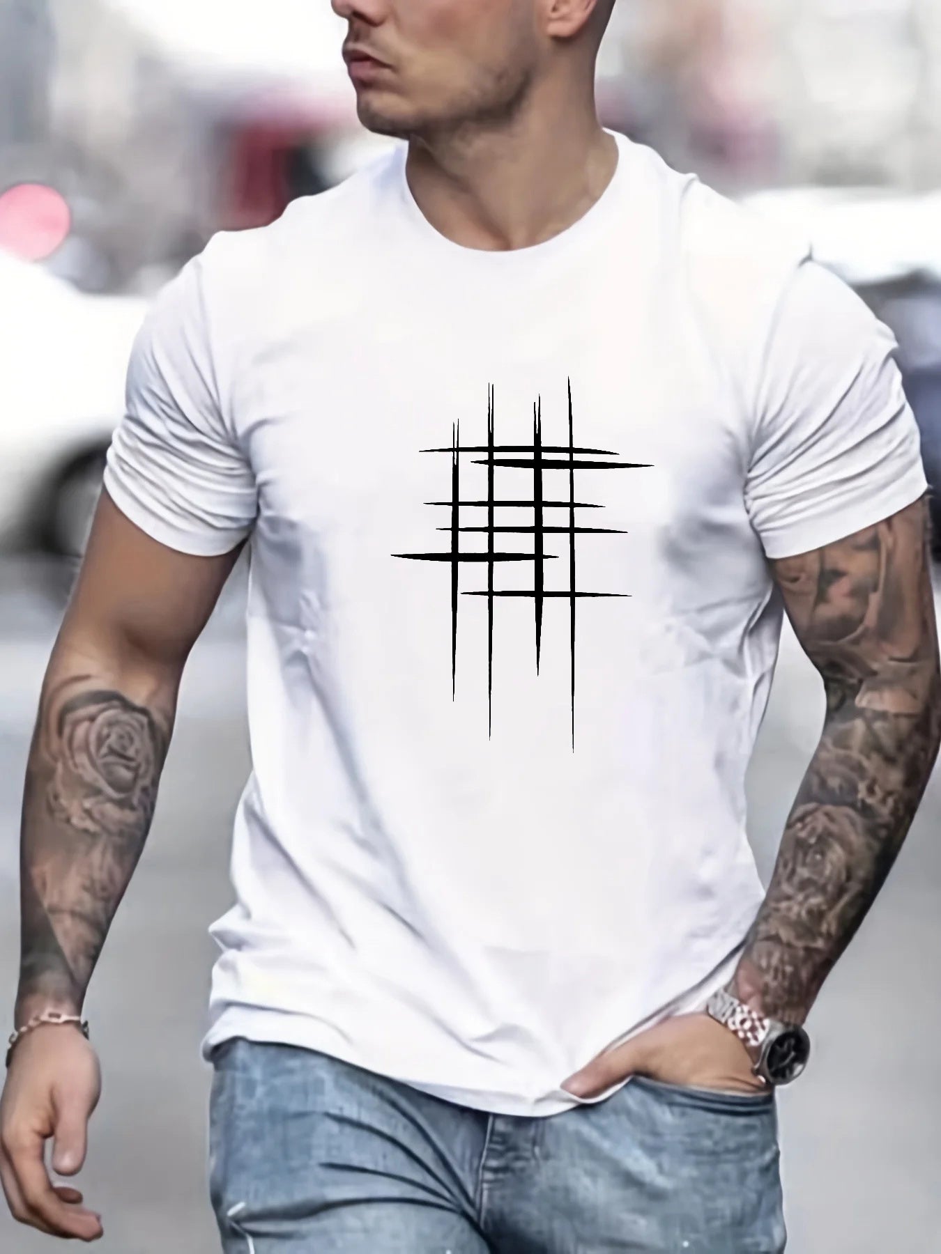 Vantini™ | T-shirt elegante a manica corta con stampa grafica