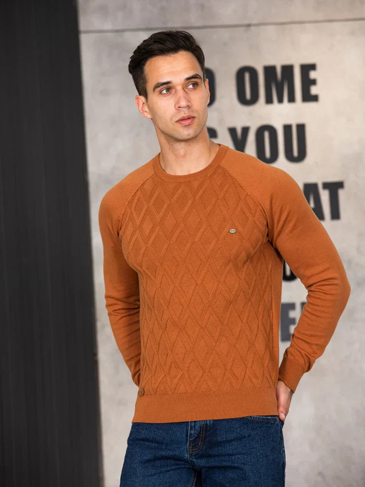 Vantini™ | Maglione da Uomo con Motivo a Riquadri
