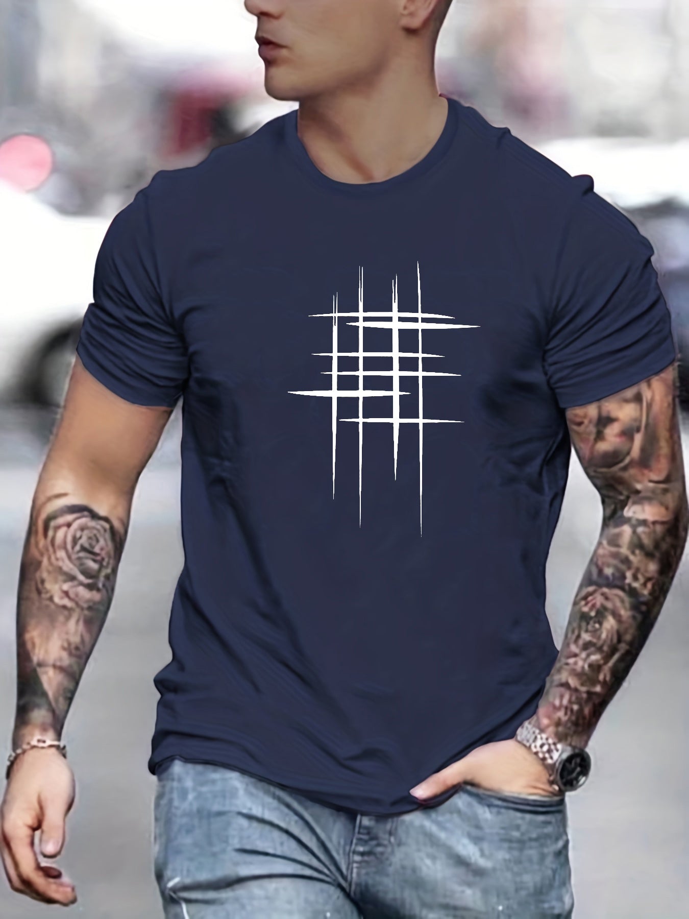 Vantini™ | T-shirt elegante a manica corta con stampa grafica