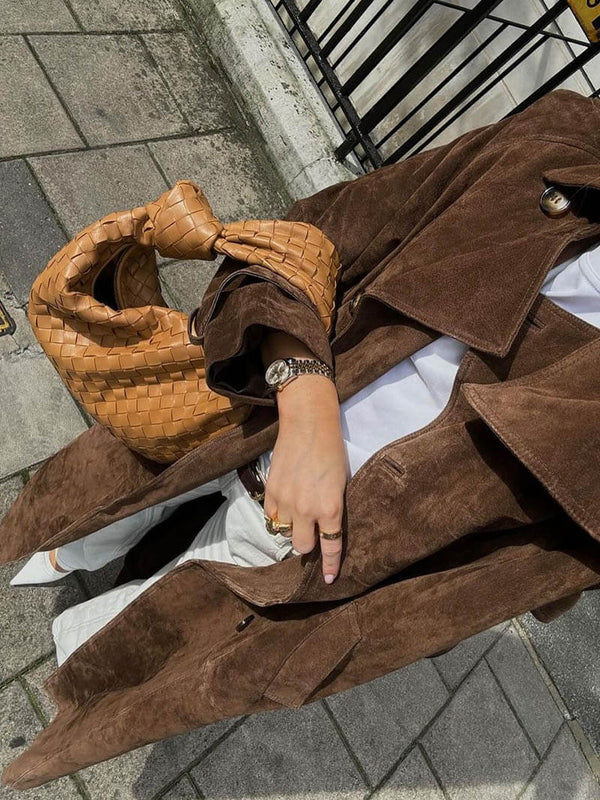 Vantini™ | Cappotto Trench in Pelle Scamosciata