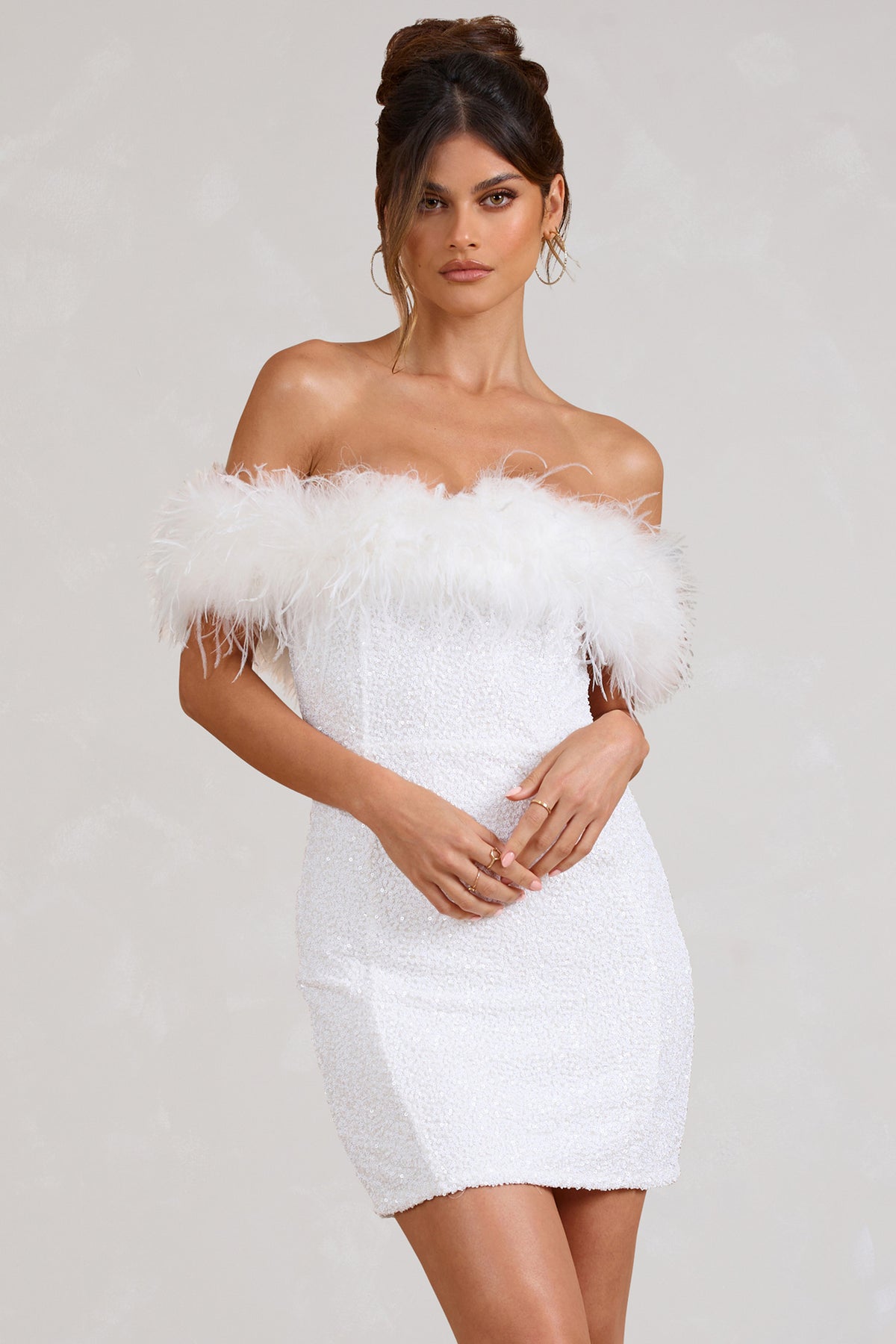 Vantini™ | Abito in paillettes con piume