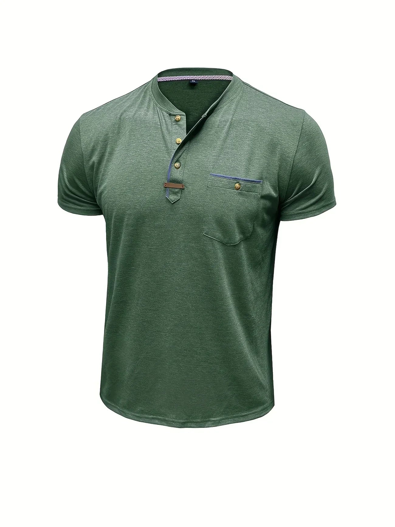 Vantini™ | T-shirt elegante con colletto rotondo e tasca