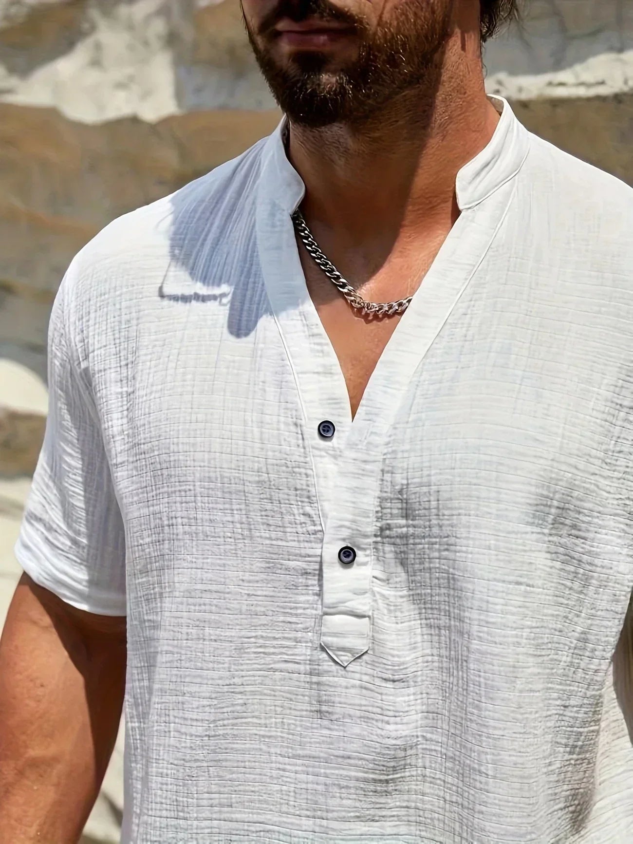 Vantini™ | Camicia estiva elegante con collo alto