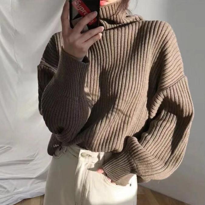 Vantini™ | Pullover di lusso con colletto alto e maniche a palloncino