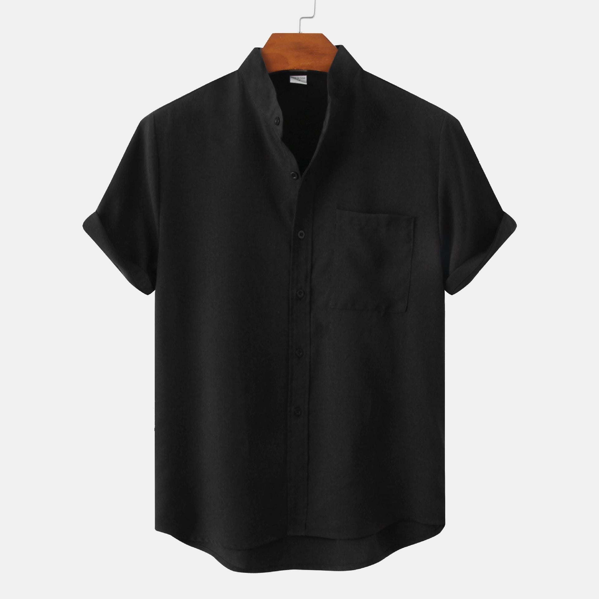 Vantini™ | Camicia in cotone unita con bottoni.