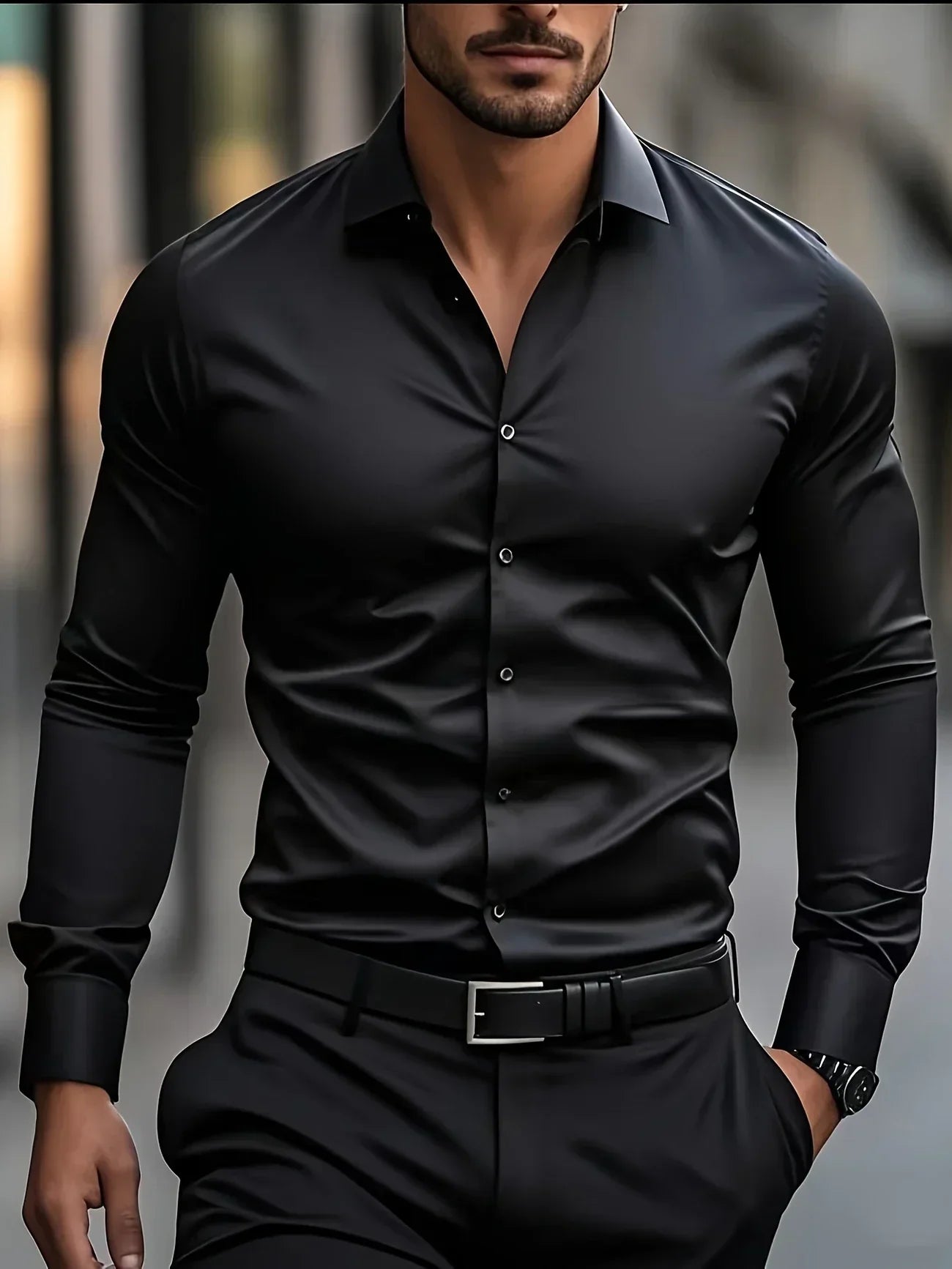 Vantini™ | Elegante camicia a maniche lunghe con bottoni