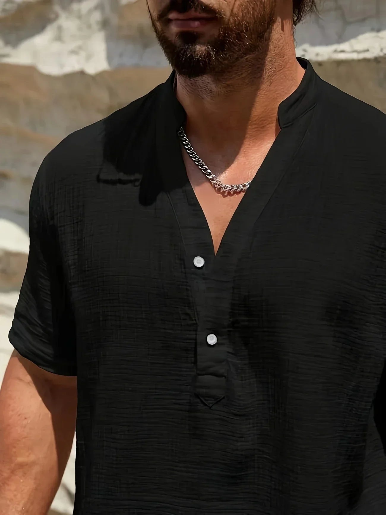 Vantini™ | Camicia estiva elegante con collo alto