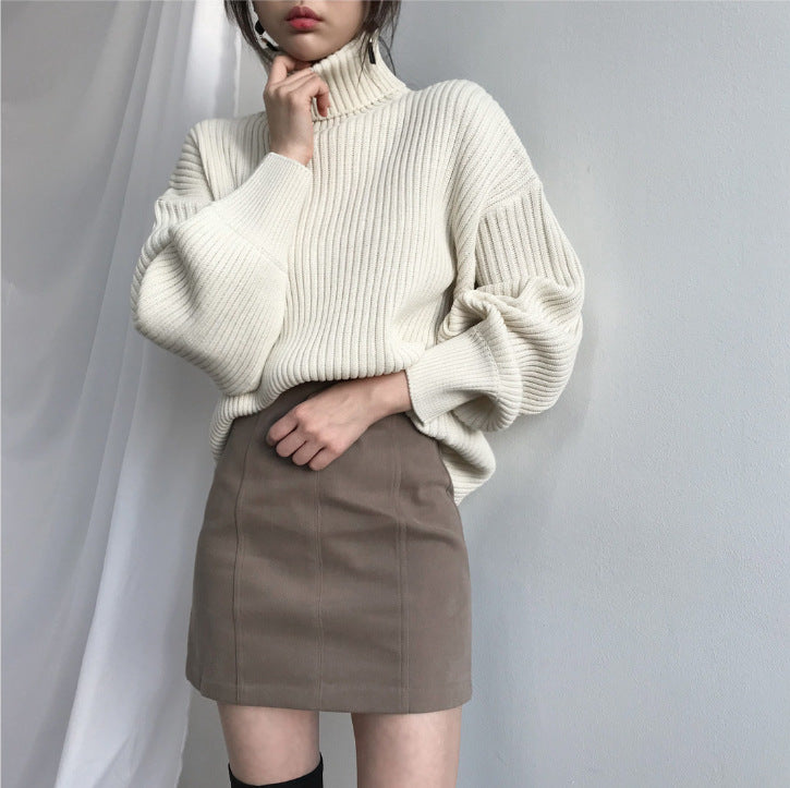 Vantini™ | Pullover di lusso con colletto alto e maniche a palloncino